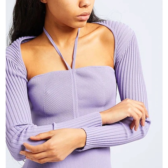 Ribbed Knit Cardigan Crop Shrug Top - S - Picture 8 of 13